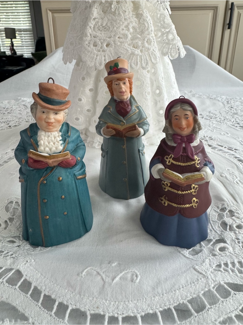 Vintage Hallmark set of 3 , First three in  Dickens Caroler Bell Collection